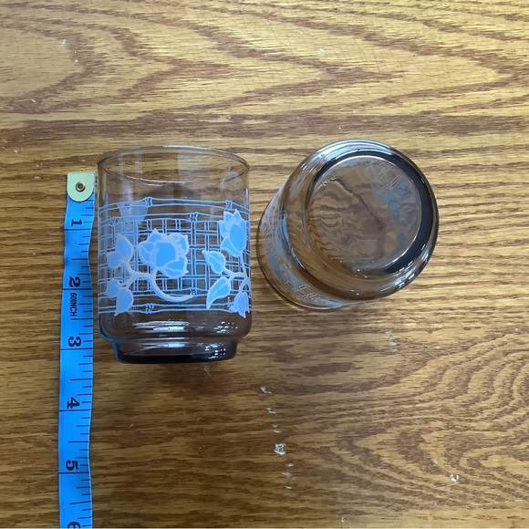 Vintage Libbey Smoked Glass Juice Glasses Set of 2 - Picture 2 of 3